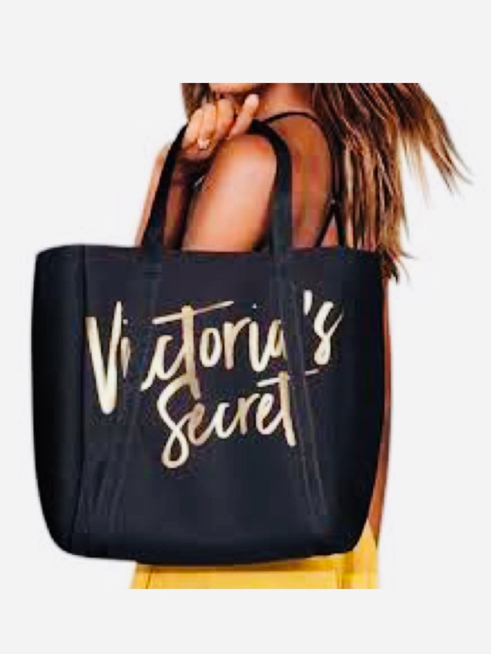 NWOT Victoria's Secret Insulated Wine Cooler/ Beverage Beach Tote Bag Black Gold